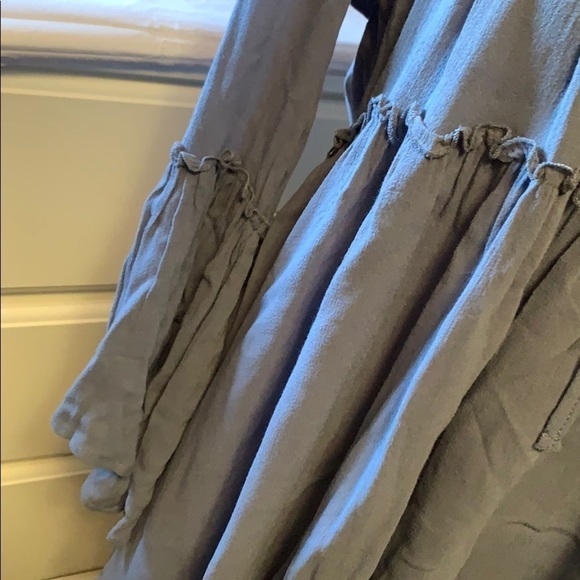 Altar'd State steel colored top, ties at front, M - Picture 4 of 12